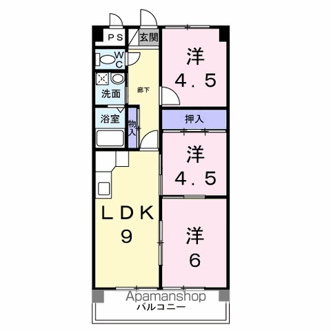 ファミーユ旭 1階階 間取り