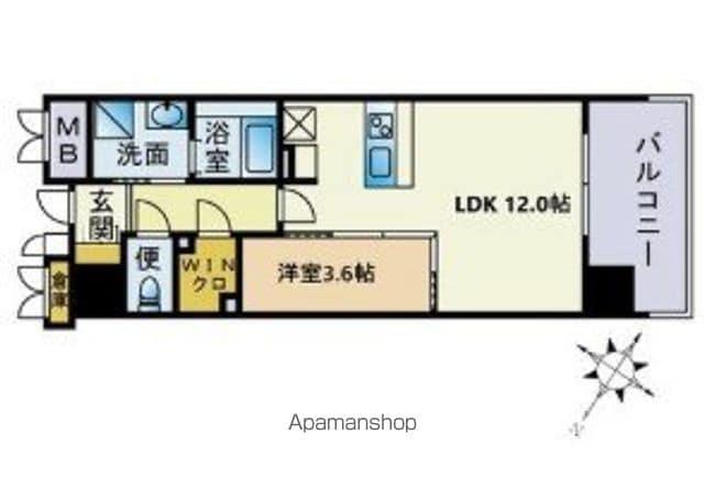 JP NOIE 天神南(1LDK/8階)の間取り写真