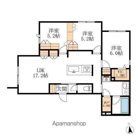IL SOLE(3LDK/1階)の間取り写真