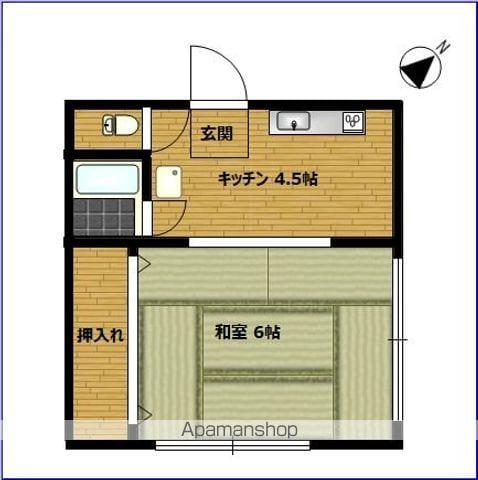 三郷市みどり荘(1K/2階)の間取り写真