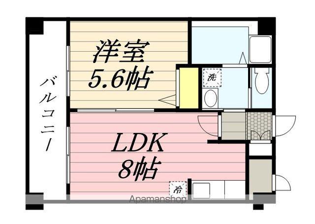 プロニティ天神通(1LDK/2階)の間取り写真