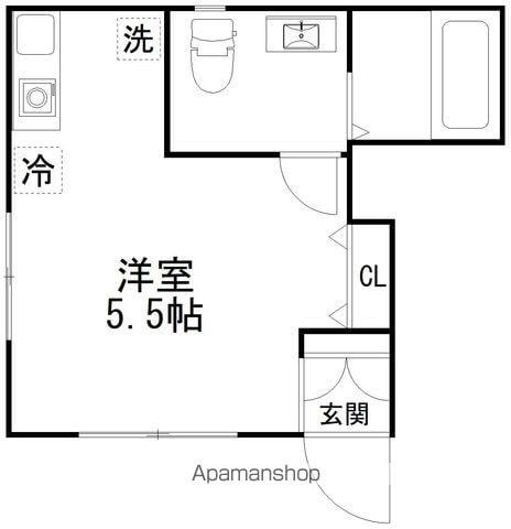 京成電鉄本線 船橋競馬場駅 徒歩8分 2階建 築9年(ワンルーム/1階)の間取り写真
