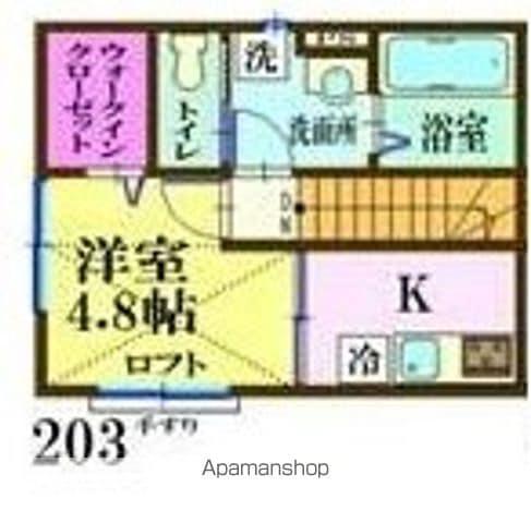 ナリトモ誉田A(1K/2階)の間取り写真