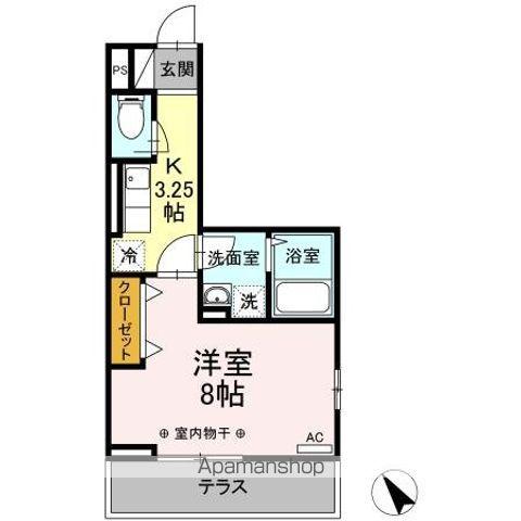 レジデンス甲州街道Ⅰ(1K/1階)の間取り写真