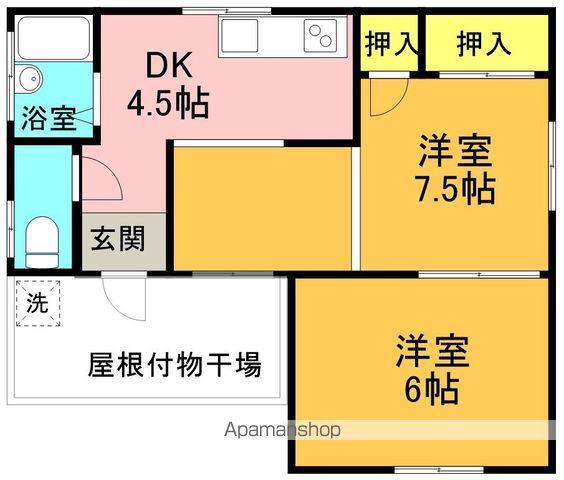 岩倉マンション(2K/3階)の間取り写真