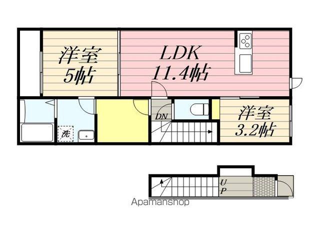 L-BLOOM東櫛原(2LDK/2階)の間取り写真