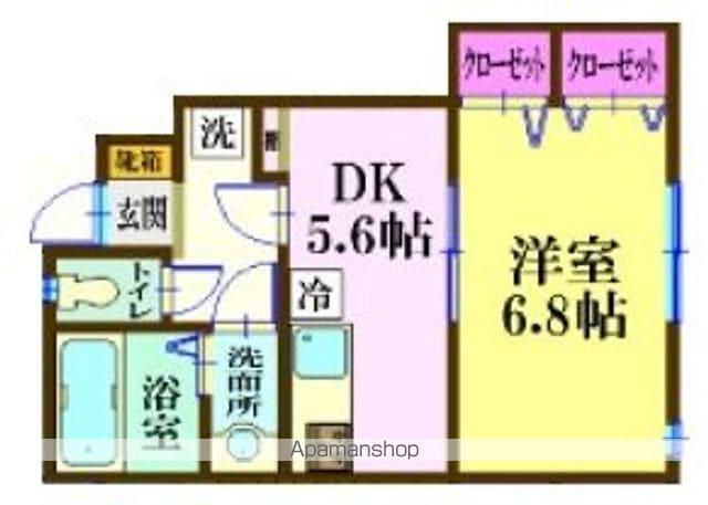 ナリトモ仁戸名D(1DK/1階)の間取り写真