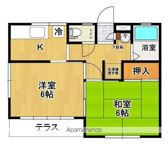 第二クニマコーポ(2K/1階)の間取り写真