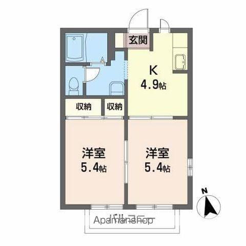 アミ加賀野(2K/2階)の間取り写真