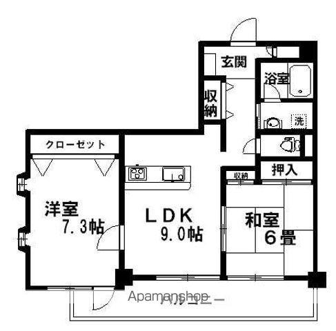 クリオコート(2LDK/3階)の間取り写真