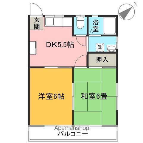 クリエイト入間(2DK/2階)の間取り写真