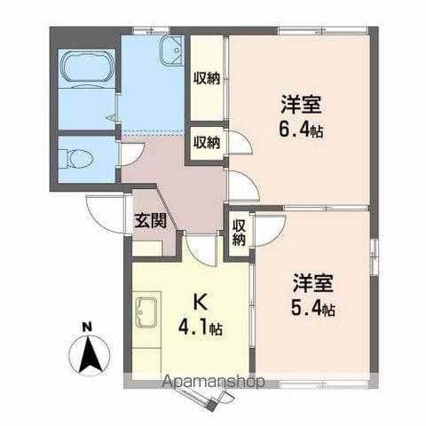 ホワイトパレス青葉C(2K/1階)の間取り写真