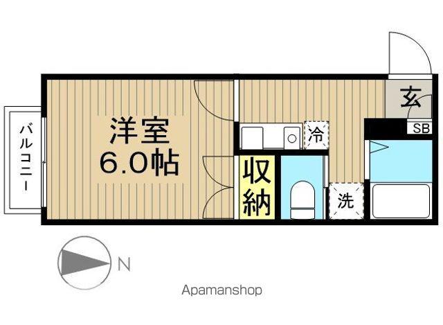 カスカータN(1K/1階)の間取り写真