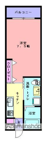 ベルフールB棟(1K/2階)の間取り写真