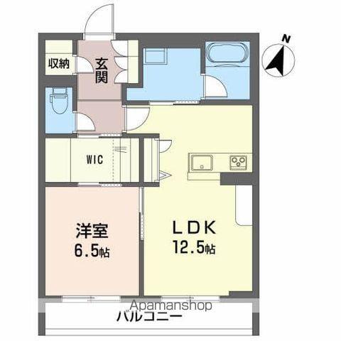 サンシティ八山田 A棟(1LDK/1階)の間取り写真