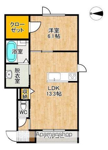 TOWN白樺東(1LDK/2階)の間取り写真