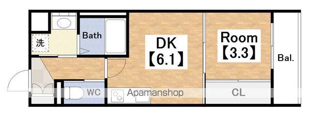 エタンセルあびこ2(1DK/4階)の間取り写真