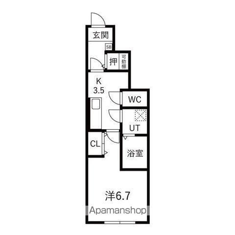 LEVEL VIJF A(1K/1階)の間取り写真