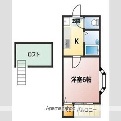 プランドール瓢箪山(1K/2階)の間取り写真