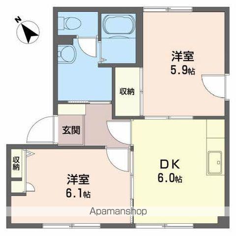 バリュージュT(2DK/1階)の間取り写真