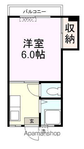 コーポヒラキ工学部A(1K/2階)の間取り写真