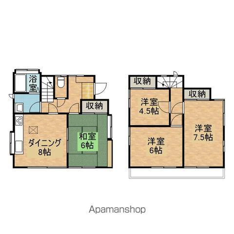西武鉄道拝島線 西武立川駅 徒歩28分 2階建 築38年(4DK)の間取り写真