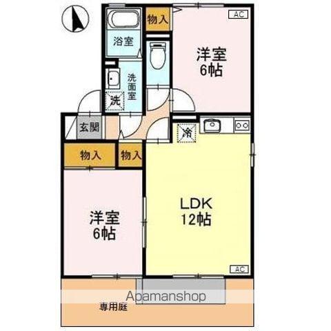 ロイヤルタウン寺町六番館(2LDK/1階)の間取り写真