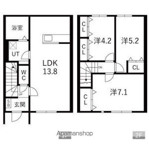 BLEU VERT(3LDK/1階)の間取り写真