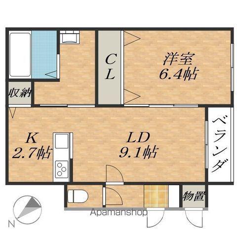 西17南36AP(1LDK/3階)の間取り写真