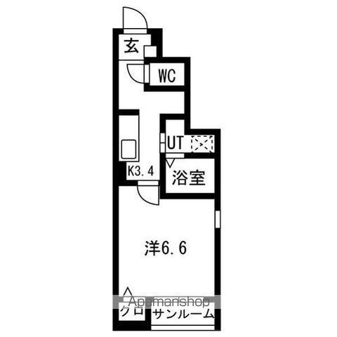 コハル・ファミリアⅡ(1K/1階)の間取り写真