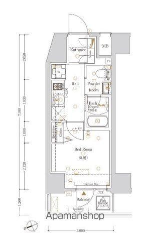 LOG戸越(1K/9階)の間取り写真