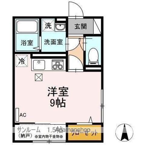 アクシス寺町(ワンルーム/1階)の間取り写真