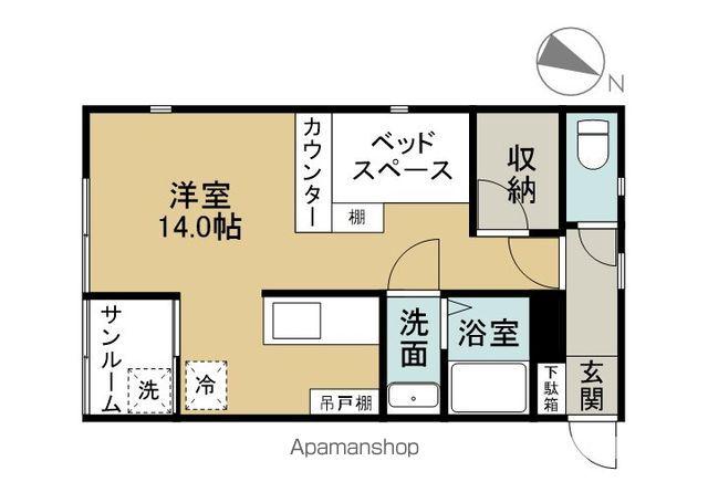 ヴィトーリア(ワンルーム/1階)の間取り写真