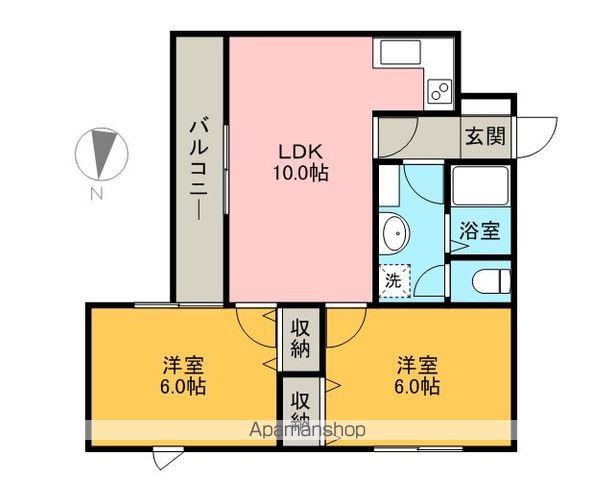 レジデンスタカヤマ(2DK/3階)の間取り写真