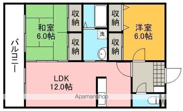 プレステージ御領(2LDK/3階)の間取り写真