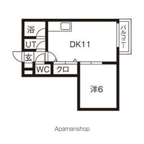 リゾルテ白石(1DK/1階)の間取り写真