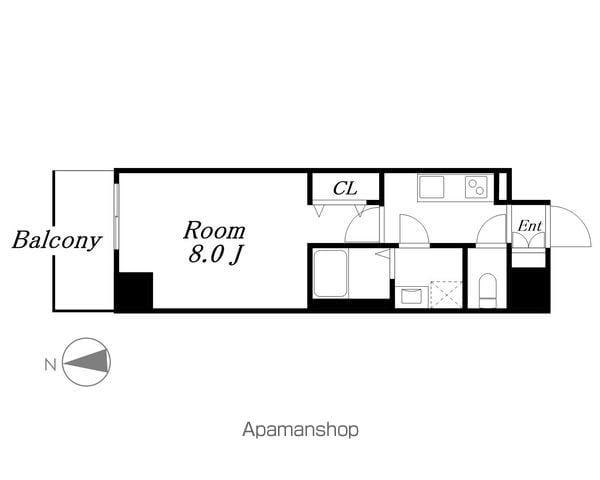 プレイズシード名駅北(1K/2階)の間取り写真