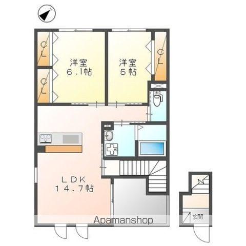 東海道本線 草津駅(滋賀) 徒歩27分 2階建 築14年(2LDK/2階)の間取り写真