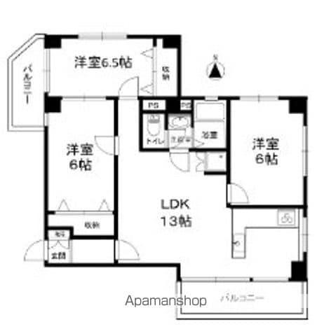 中落合東豊エステート(3LDK/2階)の間取り写真