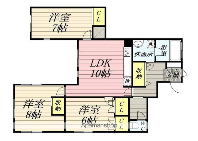 戸塚町テラスハウス(3LDK)の間取り写真
