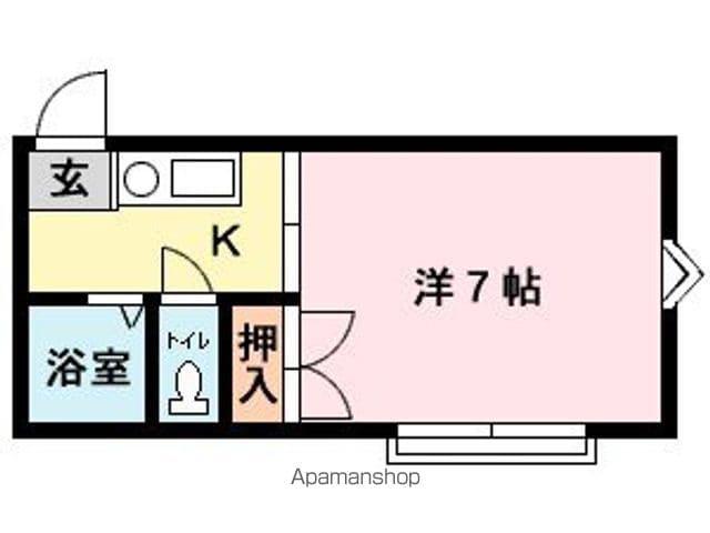 コーポパークサイド(1K/2階)の間取り写真