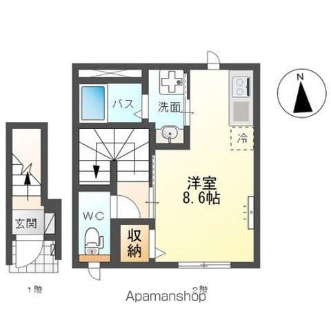 大和町1丁目アパート(ワンルーム/2階)の間取り写真