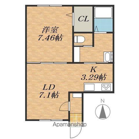 ABODE足寄(1LDK/1階)の間取り写真