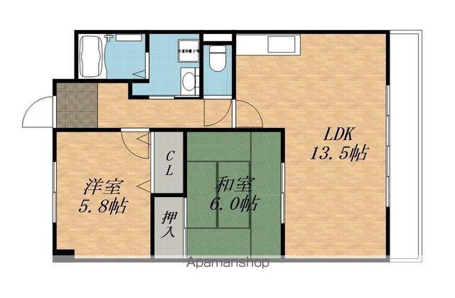 メゾンクレーネⅡ番館(2LDK/1階)の間取り写真