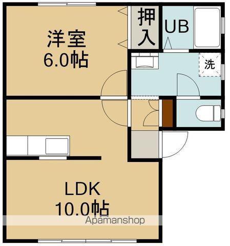 シェルピアⅡ(1LDK/2階)の間取り写真
