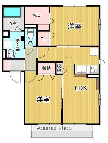 ESPOIR Ⅰ(2LDK/1階)の間取り写真