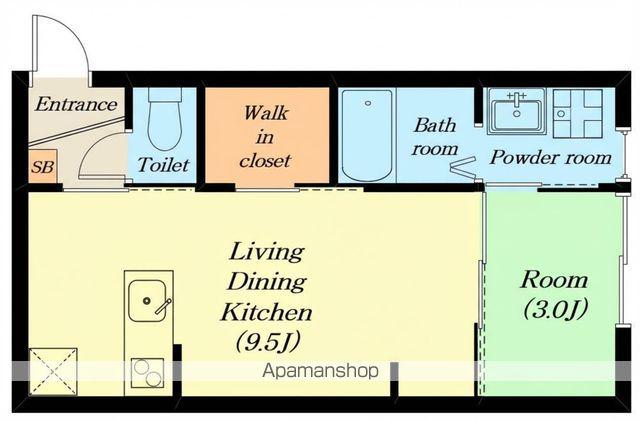 東海道本線 野洲駅 バス乗車時間：23分 西河原二丁目バス停で下車 徒歩6分 2階建 築1年(1LDK/2階)の間取り写真