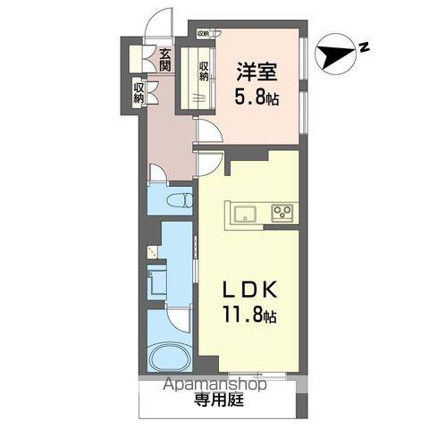 ソフィーガーデン(1LDK/1階)の間取り写真