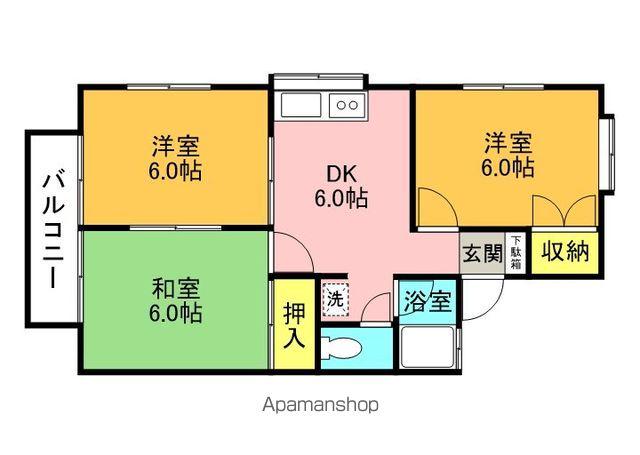 アベニール菊池(3DK/2階)の間取り写真