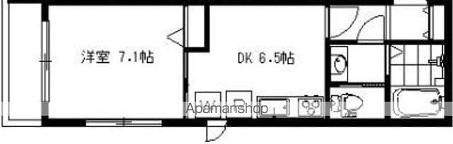 パールヴィラ(1DK/2階)の間取り写真